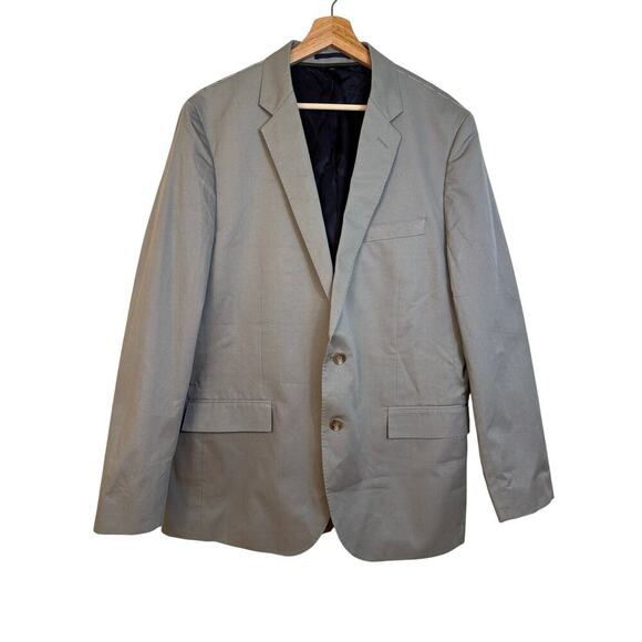 J Crew Ludlow Blazer Size 44L Larusmiani Italian Cotton Two Button Gray - Picture 1 of 14
